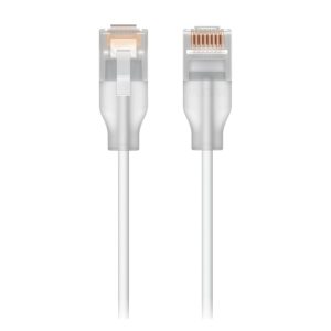 Cable de red Ubiquiti UACC-Cable-Patch-EL-1M-W Cat6 de 1 metro translúcido blanco, SKU UACC-Cable-Patch-EL-1M-W