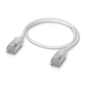 Ubiquiti UACC-Cable-Patch-EL-C6A-0.3M-W cable de red translúcido blanco de 0,3 metros categoría Cat6a