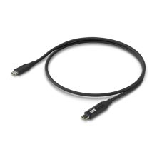 Cable USB-C Ubiquiti UACC-Cable-USB-100W-1M-BK de 100W, longitud de 1 metro, color negro y gris, SKU: UACC-Cable-USB-100W-1M-BK