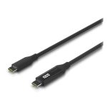 Cable USB-C Ubiquiti UACC-Cable-USB-100W-1M-BK de 100W, longitud de 1 metro, color negro y gris, SKU: UACC-Cable-USB-100W-1M-BK