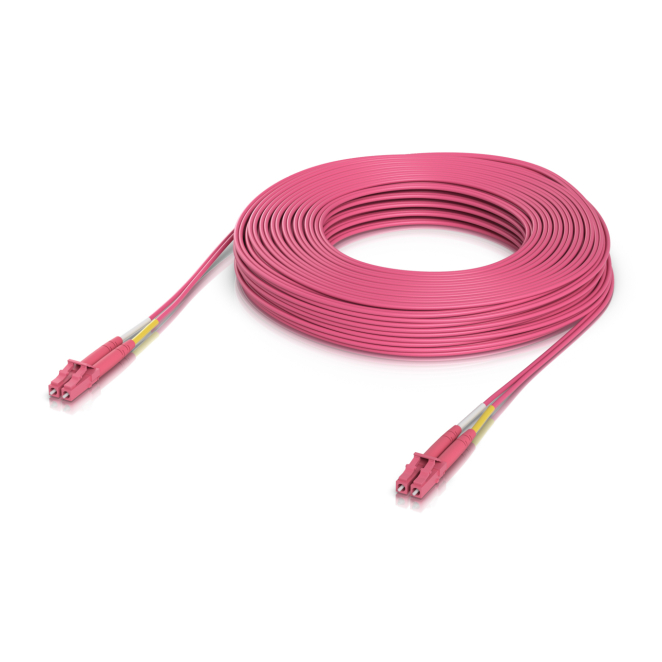 Ubiquiti Cable de Fibra Óptica LC/LC de 30 metros Rosa Cable de fibra óptica Ubiquiti LC/LC de 30 metros, infiniBand, color rosa, SKU UACC-OFC-M2-LULU-30M