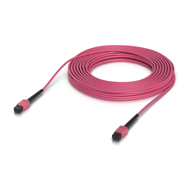 Ubiquiti Cable de Fibra Óptica MPO 15M Rosa Imagen del Cable de Fibra Óptica Ubiquiti UACC-OFC-MA-MPMP-15M, tipo MPO/UPC de 15 metros en color rosa, ideal para centros de datos