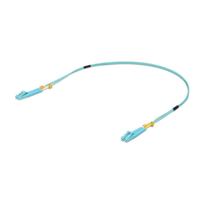 Ubiquiti Cable de Fibra Óptica 0.5m, Conectores LC, Color Aguamarina Ubiquiti UACC-OFC-MM-0.5M cable de fibra óptica de 0.5 metros con conectores LC en color aguamarina, ideal para centros de datos