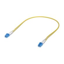 Cable de fibra óptica Ubiquiti de 0,5 metros con conectores LC en ambos extremos, color amarillo, SKU UACC-OFC-S2-LULU-0.5M-50