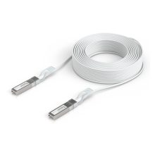 Imagen del cable de fibra óptica e InfiniBand Ubiquiti UACC-Uplink-SFP28-30M, de 30 metros, color blanco, adecuado para cableado de centros de datos.