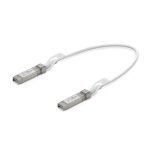 Cable de fibra óptica e InfiniBand Ubiquiti UC-DAC-SFP+ de 0,5 metros, blanco, con conectores SFP+ para alto rendimiento en centros de datos