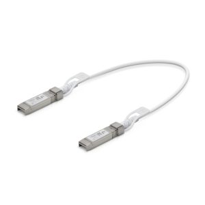Cable de fibra óptica e InfiniBand Ubiquiti UC-DAC-SFP+ de 0,5 metros, blanco, con conectores SFP+ para alto rendimiento en centros de datos
