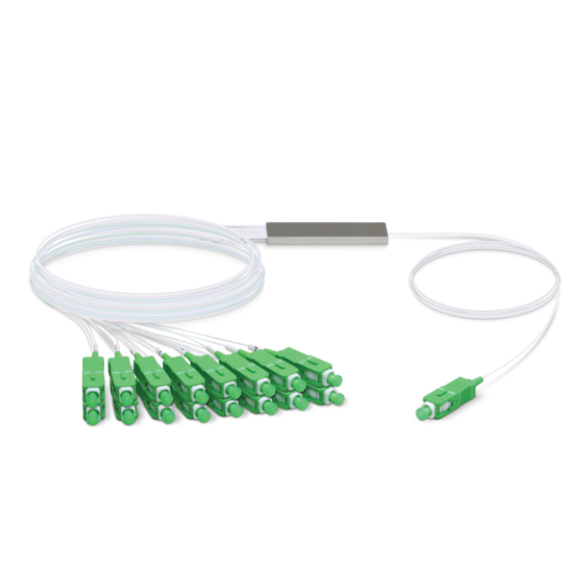 Ubiquiti Cable de Fibra Óptica SC 16x SC Blanco 4,06 m Cable de fibra óptica e InfiniBand Ubiquiti UF-SPLITTER-16 de 4,06 metros, color blanco con conectores SC 16x SC.