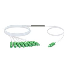Imagen del cable de fibra óptica Ubiquiti UF-SPLITTER-8 de 4,06 metros con 8 conectores SC en color blanco