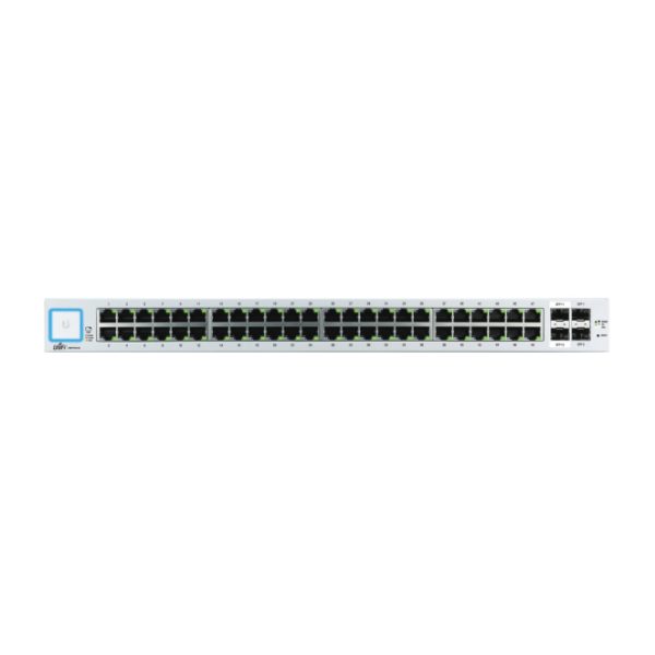 Switch gestionado Ubiquiti UniFi US-48 con 48 puertos de Gigabit Ethernet en color blanco, SKU US-48