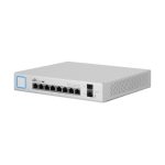 Switch gestionado Ubiquiti UniFi modelo US-8-150W con Gigabit Ethernet, PoE y color blanco