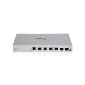 Imagen del interruptor gestionado Ubiquiti UniFi US-XG-6POE con soporte para Ethernet 100/1000/10000 y energía sobre Ethernet, SKU US-XG-6POE