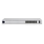 Switch Ubiquiti UniFi gestionado con 16 puertos PoE Gigabit Ethernet, modelo USW-16-POE, color plata