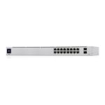 Switch Ubiquiti UniFi gestionado con 16 puertos PoE Gigabit Ethernet, modelo USW-16-POE, color plata