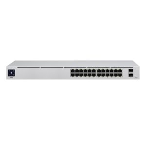 Switch Ubiquiti UniFi USW-24 gestionado L2 con 24 puertos Gigabit Ethernet (10/100/1000) en color plata, SKU USW-24