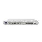 Imagen del Ubiquiti UniFi USW-ENTERPRISE-48-POE, un switch gestionado L3 blanco con 48 puertos PoE y soporte para velocidades 100/1000/2500, SKU USW-ENTERPRISE-48-POE