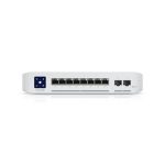 Vista del switch Ubiquiti UniFi Enterprise 8 PoE Gestionado L3 con 2.5G Ethernet y acero inoxidable, SKU USW-ENTERPRISE-8-POE