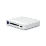 Vista del switch Ubiquiti UniFi Enterprise 8 PoE Gestionado L3 con 2.5G Ethernet y acero inoxidable, SKU USW-ENTERPRISE-8-POE