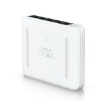 Imagen del switch Ubiquiti UniFi Flex Mini 2.5G, gestionado, con Ethernet 100/1000/2500 y energía sobre Ethernet, modelo USW-FLEX-2.5G-5 en color blanco.