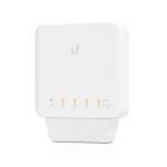 Imagen del Ubiquiti UniFi Switch Flex de 3 unidades, gestionado en capa 2, con puertos Gigabit Ethernet y capacidad PoE, SKU: USW-FLEX-3