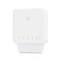 Imagen del Ubiquiti UniFi Switch Flex de 3 unidades, gestionado en capa 2, con puertos Gigabit Ethernet y capacidad PoE, SKU: USW-FLEX-3