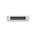 Imagen del Ubiquiti UniFi Switch Lite 16 PoE, con conectividad L2 Gigabit Ethernet 10/100/1000, color blanco, SKU USW-LITE-16-POE