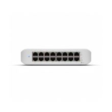 Imagen del Ubiquiti UniFi Switch Lite 16 PoE, con conectividad L2 Gigabit Ethernet 10/100/1000, color blanco, SKU USW-LITE-16-POE