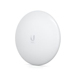 Imagen del transceptor y repetidor Ubiquiti WAVE-LR de largo alcance en color blanco con SKU WAVE-LR