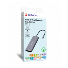 Adaptador USB Tipo C de Verbatim en color plata con una velocidad de transferencia de 5000 Mbit/s, SKU 32154