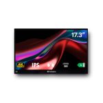 Verbatim 32239 pantalla para PC de 43,9 cm (17.3 pulgadas) con resolución 3840 x 2160 Pixeles 4K Ultra HD LCD y pantalla táctil en color negro
