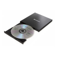 Unidad de disco óptico Blu-Ray RW de Verbatim, color negro, SKU 43889, alta capacidad de almacenamiento y grabación