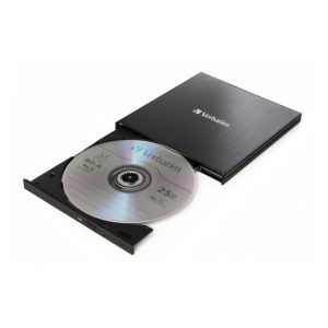 Unidad de disco óptico Blu-Ray RW de Verbatim, color negro, SKU 43889, alta capacidad de almacenamiento y grabación