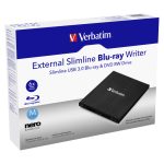Verbatim External Slimline unidad de disco óptico Blu-Ray RW color negro con SKU 43890