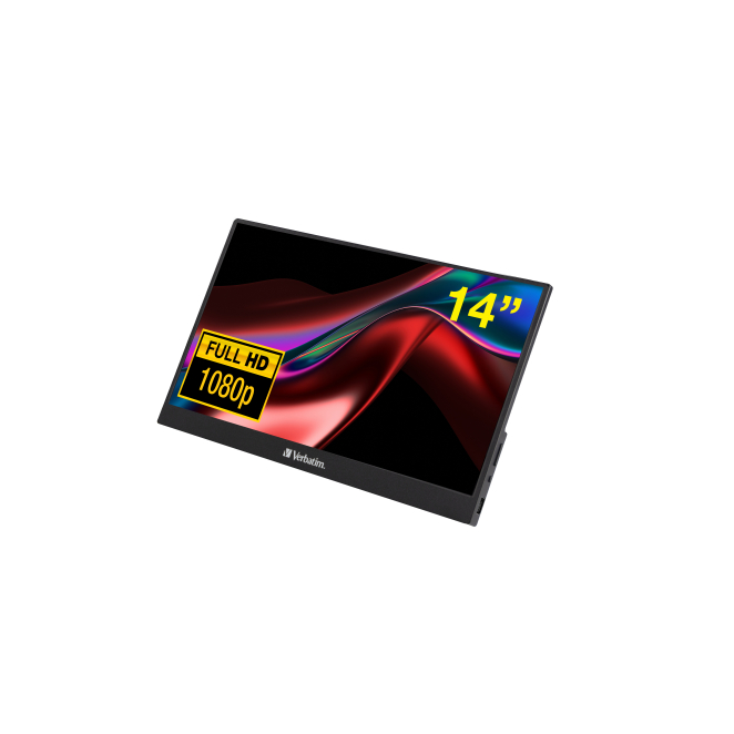 Verbatim monitor LCD Full HD de 14 pulgadas Verbatim 49590 pantalla para PC de 35,6 cm (14 pulgadas) con resolución 1920 x 1080 Pixeles Full HD, color negro