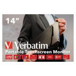 Monitor LCD Full HD de 14 pulgadas Verbatim 49591 con pantalla táctil en color negro y resolución de 1920 x 1080 píxeles