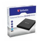 Verbatim External Slimline CD/DVD Writer, unidad de disco óptico DVD±RW en color negro, SKU 53504