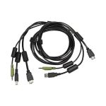 Cable Vertiv KVM de 1,8 metros en color negro con capacidad para video, teclado y ratón, SKU CBL0162