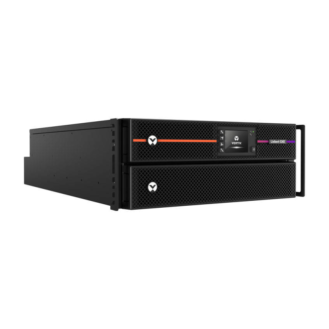 Vertiv UPS Liebert GXE3-6000IRT4UXL de doble conversión e 6 kVA de potencia Imagen del sistema de alimentación ininterrumpida Vertiv Liebert GXE3-6000IRT4UXL, UPS de doble conversión en línea con 6 kVA y 6000 W. SKU: GXE3-6000IRT4UXL