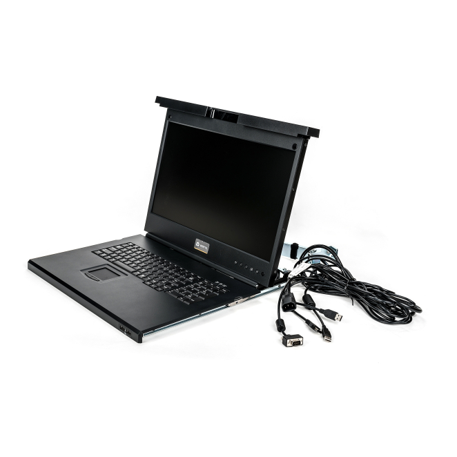 Vertiv Avocent Consola LCD 19 pulgadas con teclado USB y 2 USB PASS Vertiv Avocent Consola LCD de 19 pulgadas, teclado USB, 2 USB PASS, modelo LRA185KMM-001, para cableado
