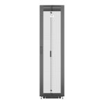 Vertiv VR3307, armario rack de 48U. Rack o bastidor independiente color negro con puertas transparentes, ideal para centros de procesamiento de datos (SKU: VR3307)