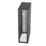 Vertiv VR3307, armario rack de 48U. Rack o bastidor independiente color negro con puertas transparentes, ideal para centros de procesamiento de datos (SKU: VR3307)