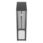 Vertiv VR3307, armario rack de 48U. Rack o bastidor independiente color negro con puertas transparentes, ideal para centros de procesamiento de datos (SKU: VR3307)