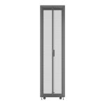 Vertiv VR3307, armario rack de 48U. Rack o bastidor independiente color negro con puertas transparentes, ideal para centros de procesamiento de datos (SKU: VR3307)