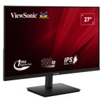 Vista frontal del monitor Viewsonic VA270-H, tamaño 27 pulgadas, resolución 1920 x 1080 píxeles, tecnología LED, color negro, SKU: VA270-H