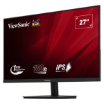 Vista frontal del monitor Viewsonic VA270-H, tamaño 27 pulgadas, resolución 1920 x 1080 píxeles, tecnología LED, color negro, SKU: VA270-H