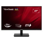 Vista frontal del monitor Viewsonic VA270-H, tamaño 27 pulgadas, resolución 1920 x 1080 píxeles, tecnología LED, color negro, SKU: VA270-H