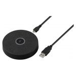 Imagen del micrófono para conferencias Viewsonic VB-MIC-201 en color negro, diseñado para alta calidad de audio en videoconferencias. SKU: VB-MIC-201