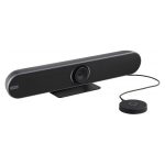 Imagen del micrófono para conferencias Viewsonic VB-MIC-201 en color negro, diseñado para alta calidad de audio en videoconferencias. SKU: VB-MIC-201