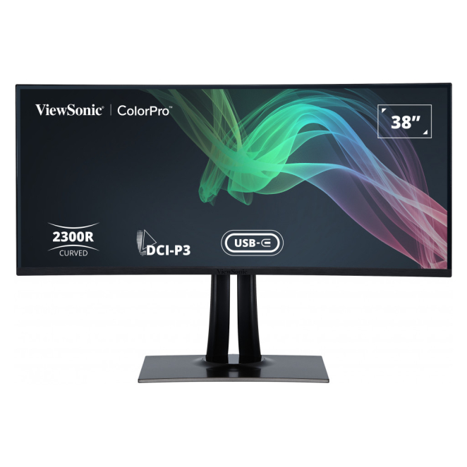 Viewsonic monitor Quad HD+ LED de 38 pulgadas Monitor Viewsonic VP3881A pantalla para PC de 96,5 cm (38 pulgadas) con resolución 3840 x 1600 pixeles Quad HD+ LED en color negro, SKU VP3881A