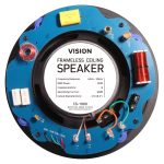 Altavoz alámbrico Vision CS-1900 de 1 vía disponible en colores negro, blanco y amarillo, con una potencia de 60W. SKU: CS-1900.